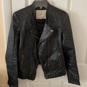 Black leather jacket. Authentic made in Italy